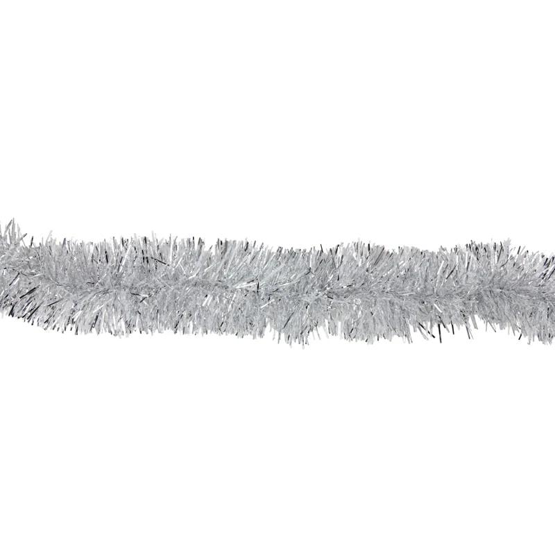 Snowblush & Silver Tinsel 7.5' Artificial Pine Christmas Garland