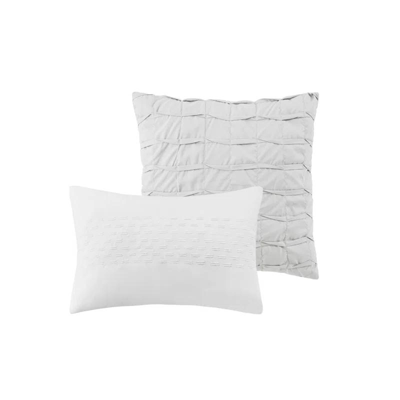 Madison Park Striped 5 Piece Clipped Jacquard Comforter Set with Throw Pillows