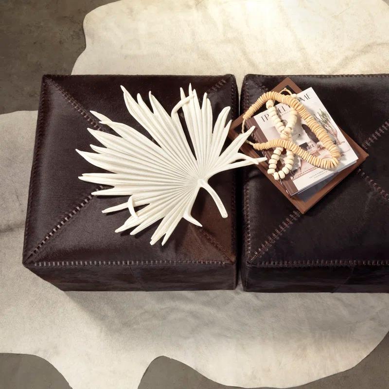 Leather Pouf
