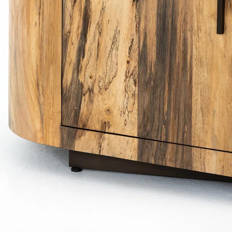 Hudson Spalted Primavera 86'' Brown Modern Sideboard