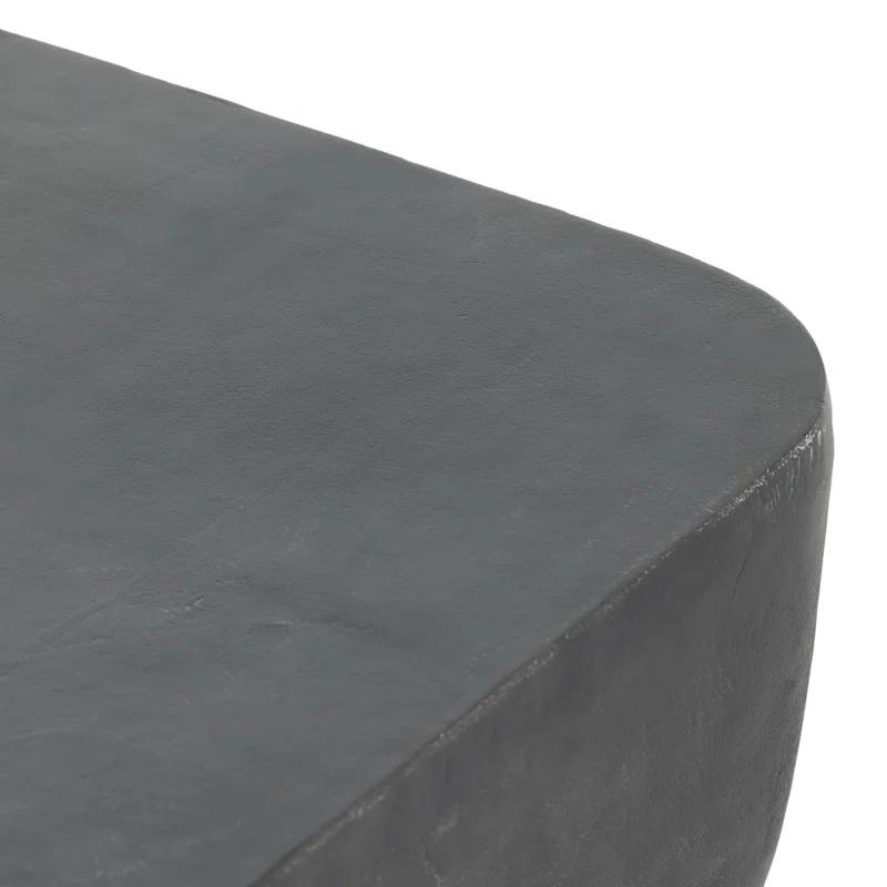 Contemporary Marlow Aged Grey Aluminum Rectangular Side Table