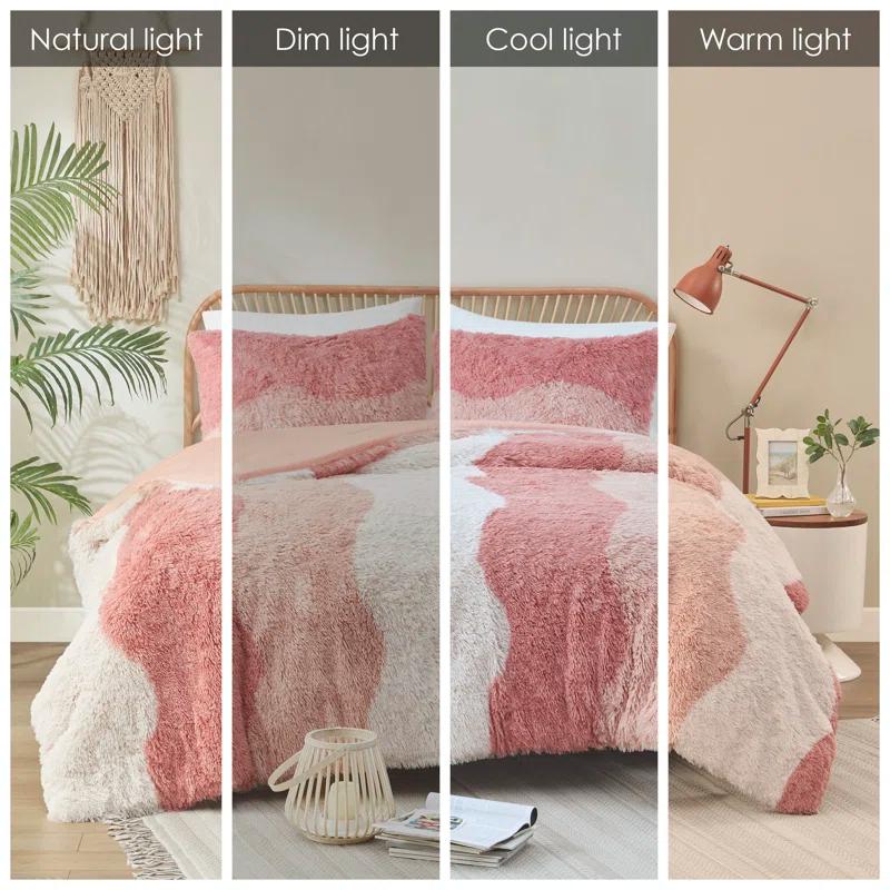 Intelligent Design Ombre Shaggy Faux Fur Comforter Set