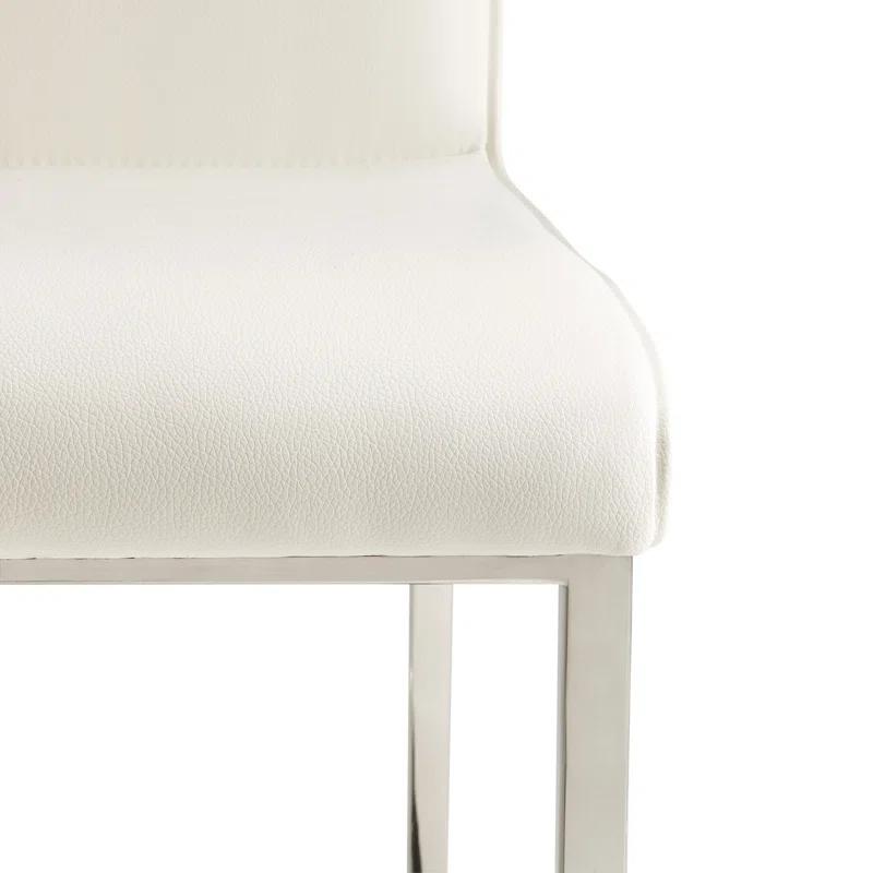 Michael Amini State St. Upholstered Counter Stool with Metal Frame