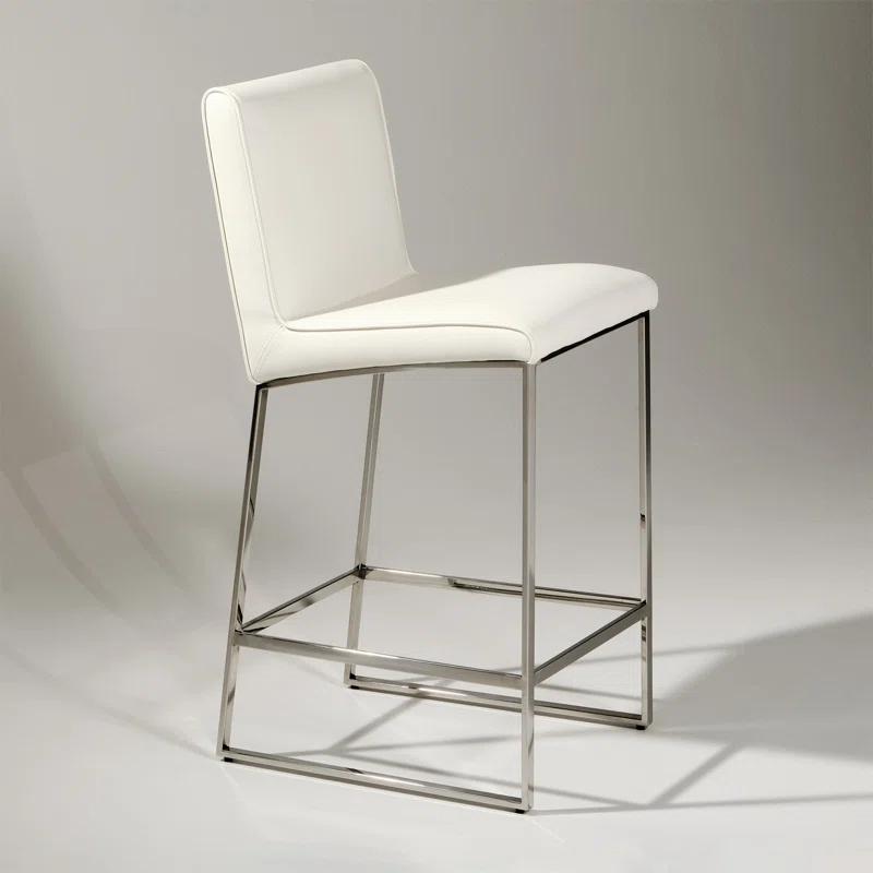 Michael Amini State St. Upholstered Counter Stool with Metal Frame