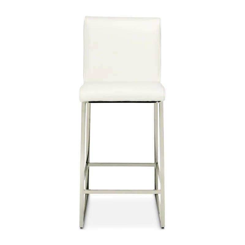 Michael Amini State St. Upholstered Counter Stool with Metal Frame