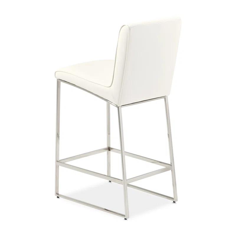 Michael Amini State St. Upholstered Counter Stool with Metal Frame