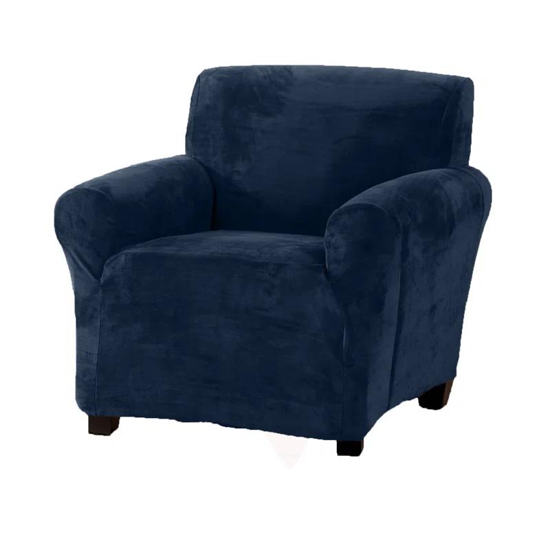 Symple Stuff Velvet Plush Stretch Chair Slipcover