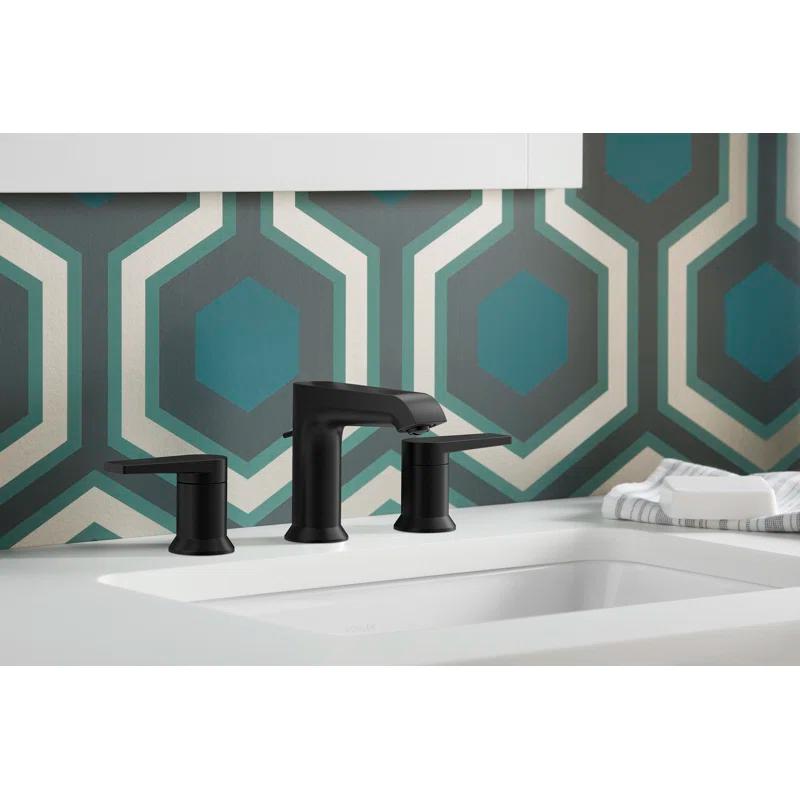 Minimalist Matte Black 2-Handle Widespread Bathroom Faucet