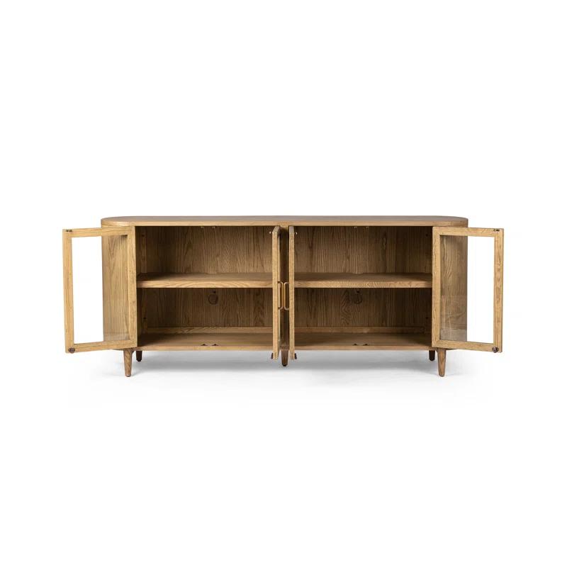 Tolle 82'' Drifted Oak and Glass Sideboard