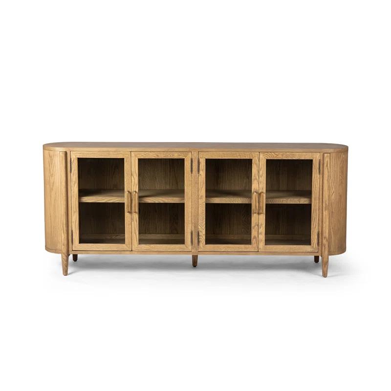 Tolle 82'' Drifted Oak and Glass Sideboard