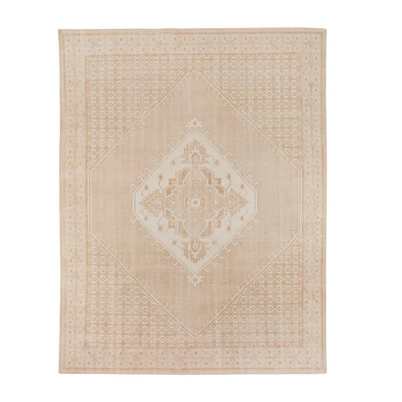 Heirloom Intricate Neutral 9'x12' Hand-Knotted Cotton Rug