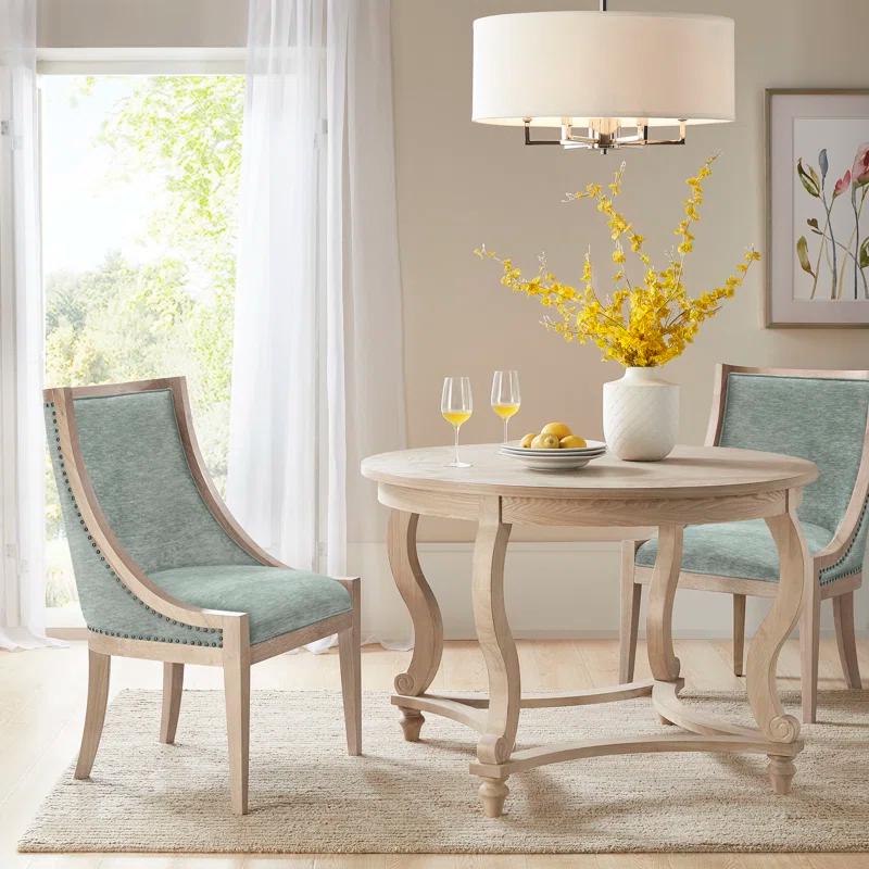 Martha Stewart Martha Stewart Elmcrest Farmhouse Dining Chair With Nailhead Trim & Sinuous Spring Support, Fully Assembled