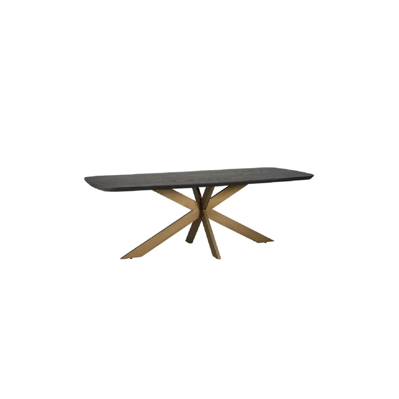 OROA Cambon Oak Oval Unfinished Solid Wood Top Metal Base Dining Table