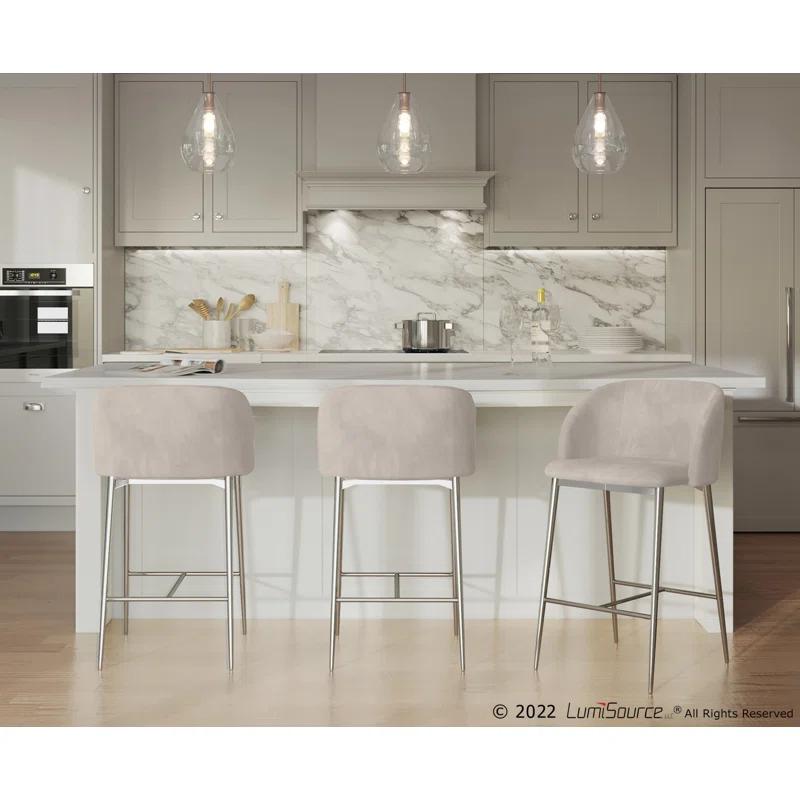 LumiSource Upholstered Counter Stool with Metal Frame