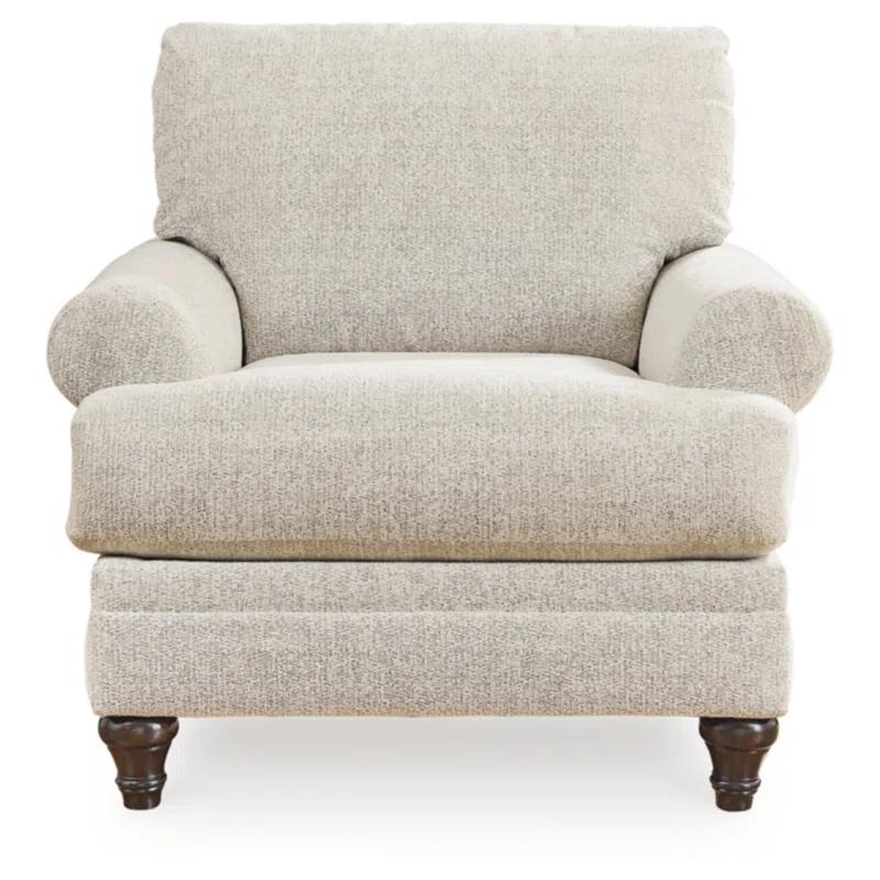 Beige Chevron 42'' Contemporary Accent Chair in Manufactured Wood