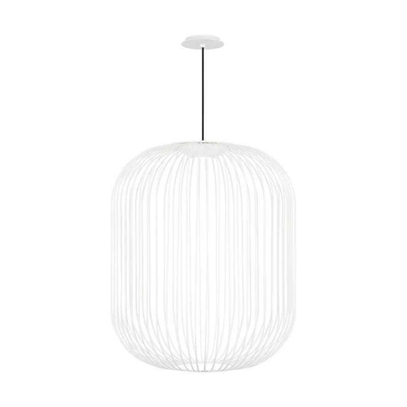 Modern Matte White Aluminum LED Pendant Light, Indoor/Outdoor