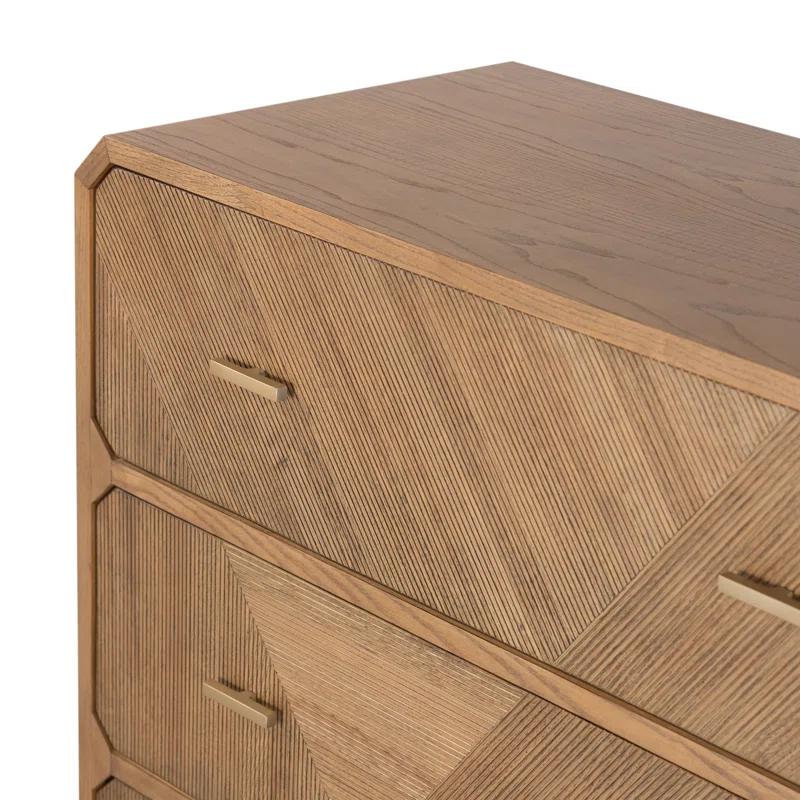 Caspian Natural Ash Veneer 4-Drawer Contemporary Dresser