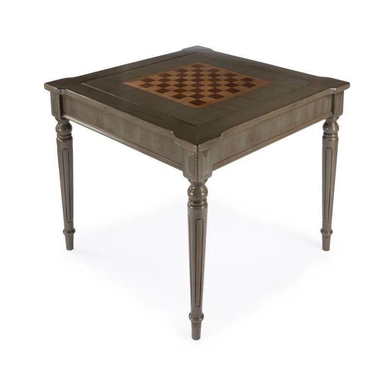 Versatile Square Multi-Game Table with Leather and Wood Accents