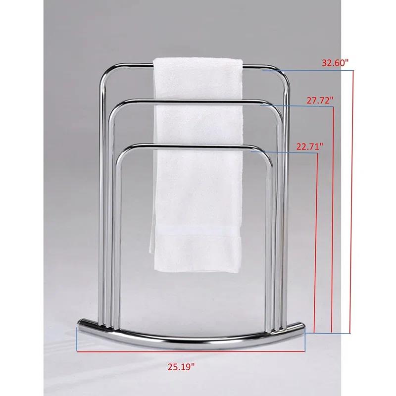 Kenneth Metal 3 Tier Freestanding Bathroom Towel Rack Stand, Chrome