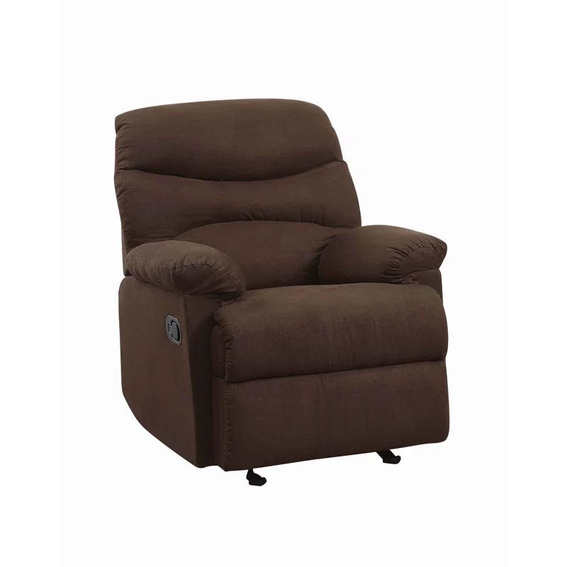 Chocolate Bliss Microfiber Massage Recliner with Manufactured Wood Base