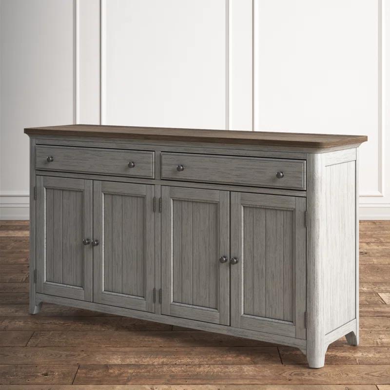 Harriett Transitional Antique White 68'' Pine Sideboard