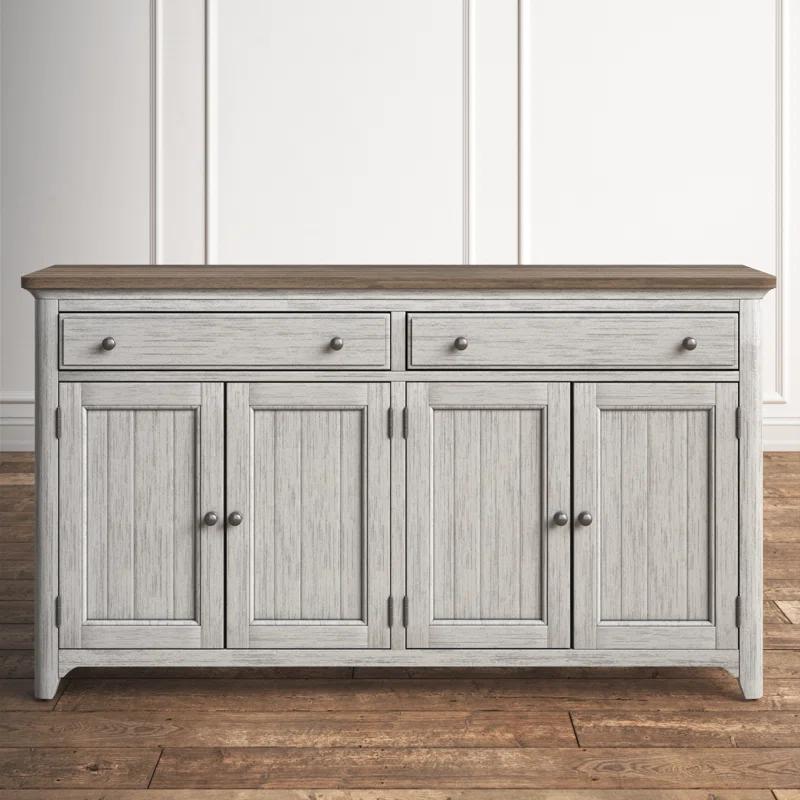 Harriett Transitional Antique White 68'' Pine Sideboard