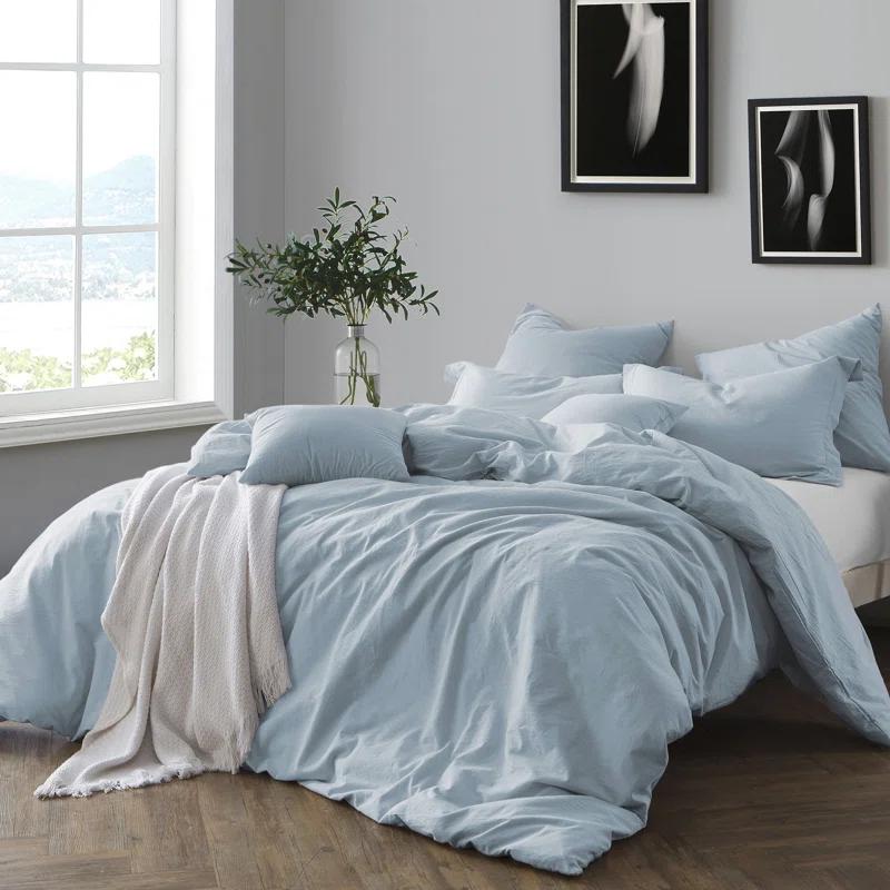 Swift Home 100% Cotton Crinkle Washed Duvet Cover Set