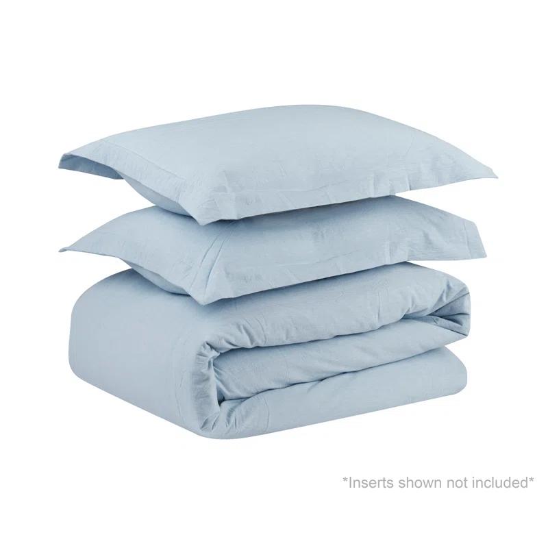 Swift Home 100% Cotton Crinkle Washed Duvet Cover Set