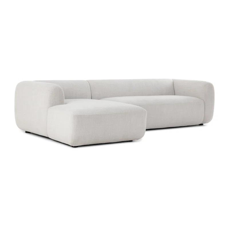 Nara Wheat & White Linen 2-Piece Chaise Sectional