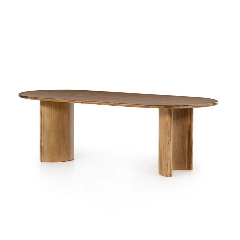 Crescent Mid-Century Modern Oval Sandy Acacia Dining Table