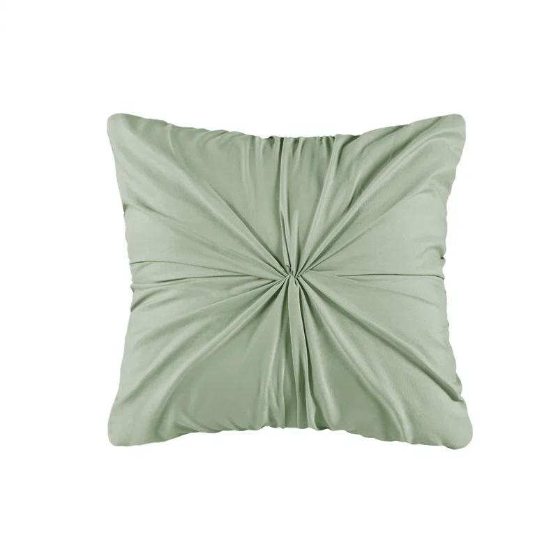 Green King Microfiber Seersucker Quilt Set with Pillow