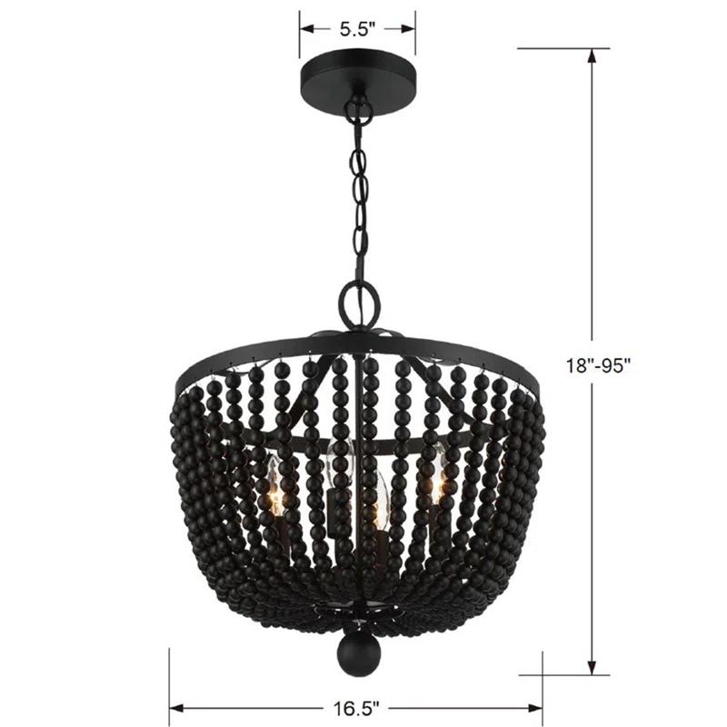 Conway 4 Light Wood Dimmable Empire Chandelier