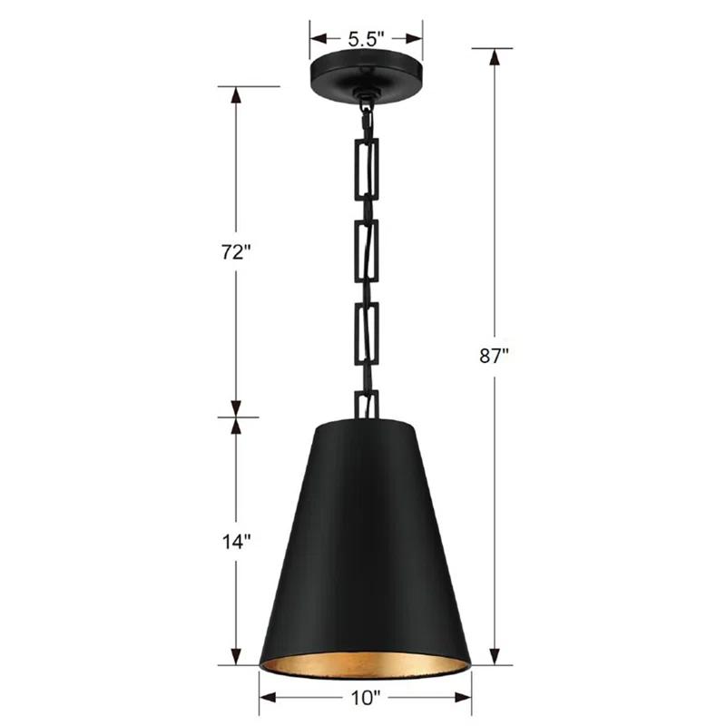 Crystorama Lighting Alston 2 - Light Chandelier in  Matte Black/Antique Gold