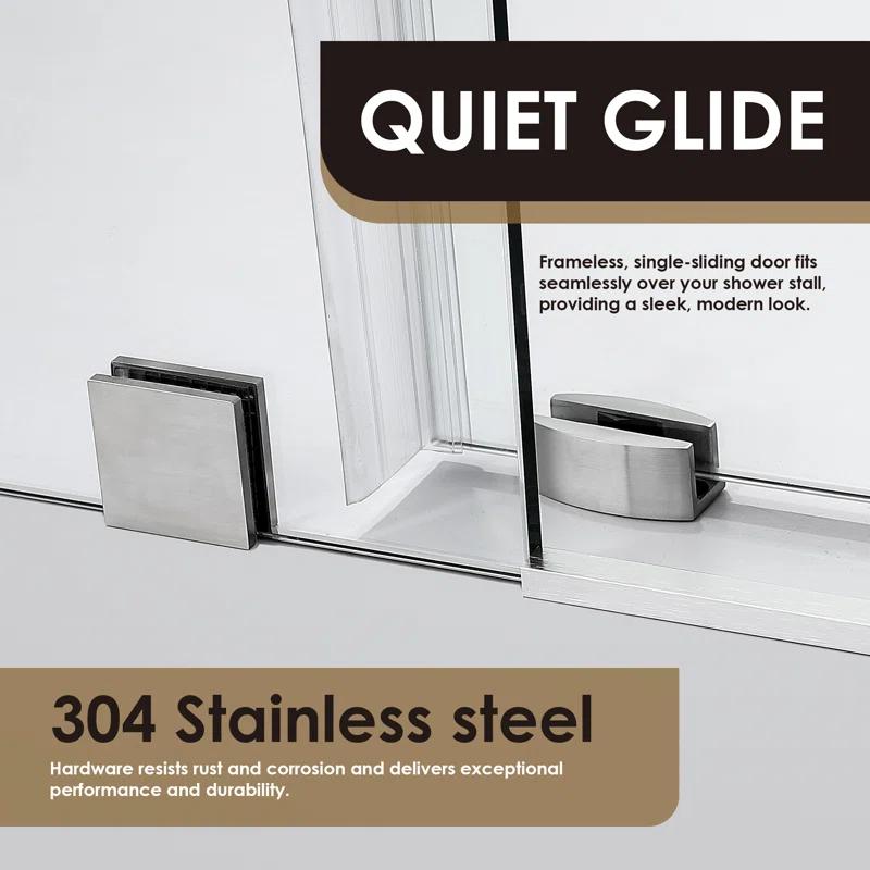 56" - 60" W x 78" H Single Sliding Frameless Shower Door