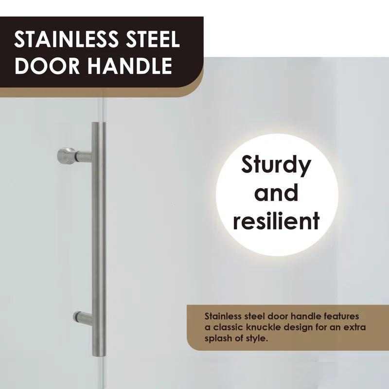 56" - 60" W x 78" H Single Sliding Frameless Shower Door