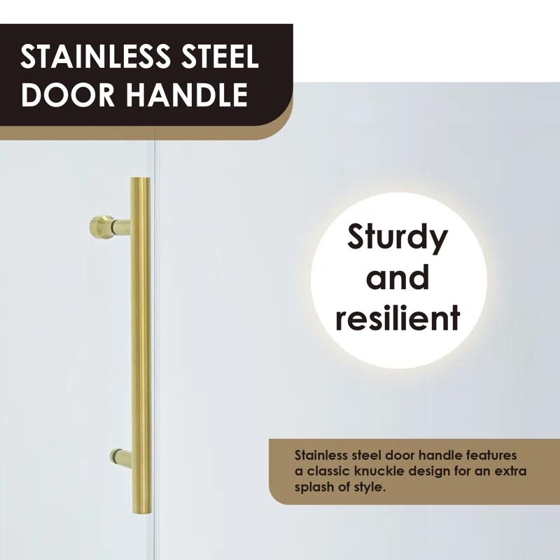 56" - 60" W x 58" H Single Sliding Frameless Tub Door