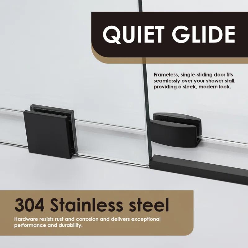 56" - 60" W x 78" H Single Sliding Frameless Shower Door