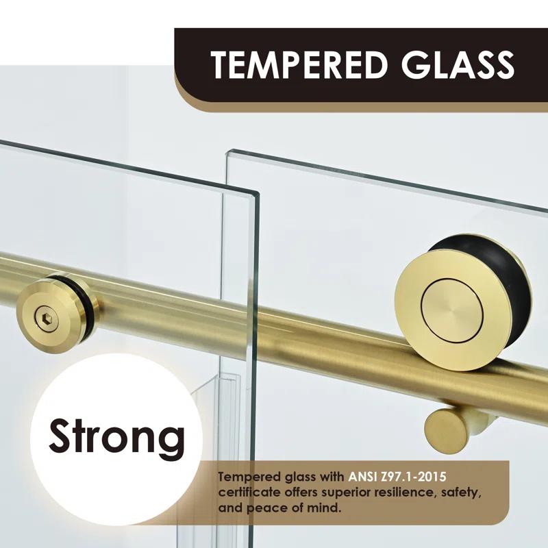 56" - 60" W x 58" H Single Sliding Frameless Tub Door