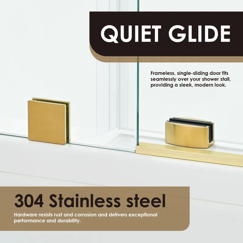56" - 60" W x 58" H Single Sliding Frameless Tub Door