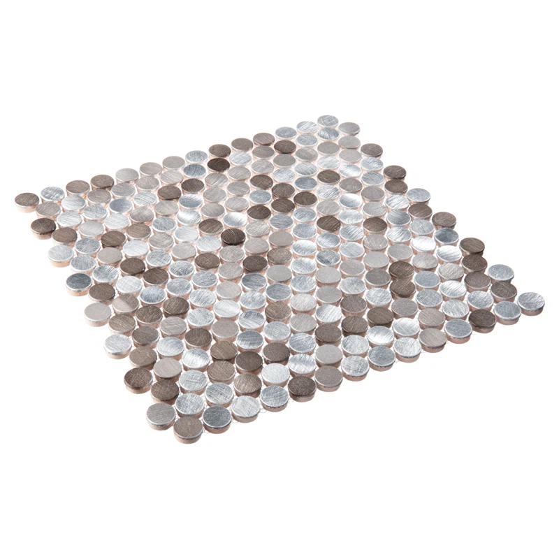 Orb 3/4" Metal Penny Round Mosaic Tile Shower Wall, Kitchen Backsplash and Wall Tile