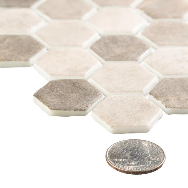 Trillions Hexagon Honeycomb Glass Mosaic Kitchen Backsplash, Bathroom, Shower, Pool, Wall and Floor Tile