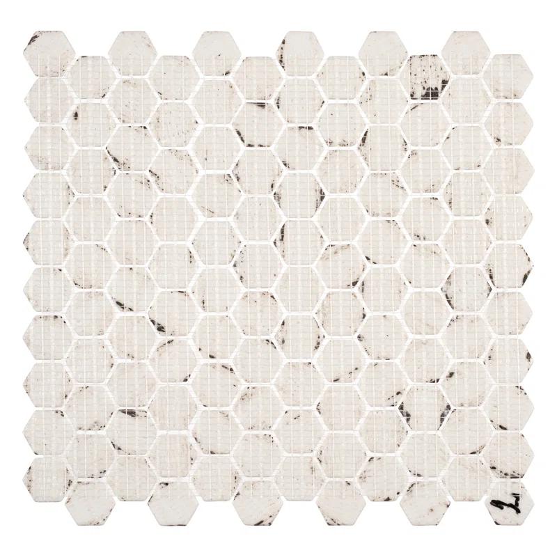 Trillions Hexagon Honeycomb Glass Mosaic Kitchen Backsplash, Bathroom, Shower, Pool, Wall and Floor Tile