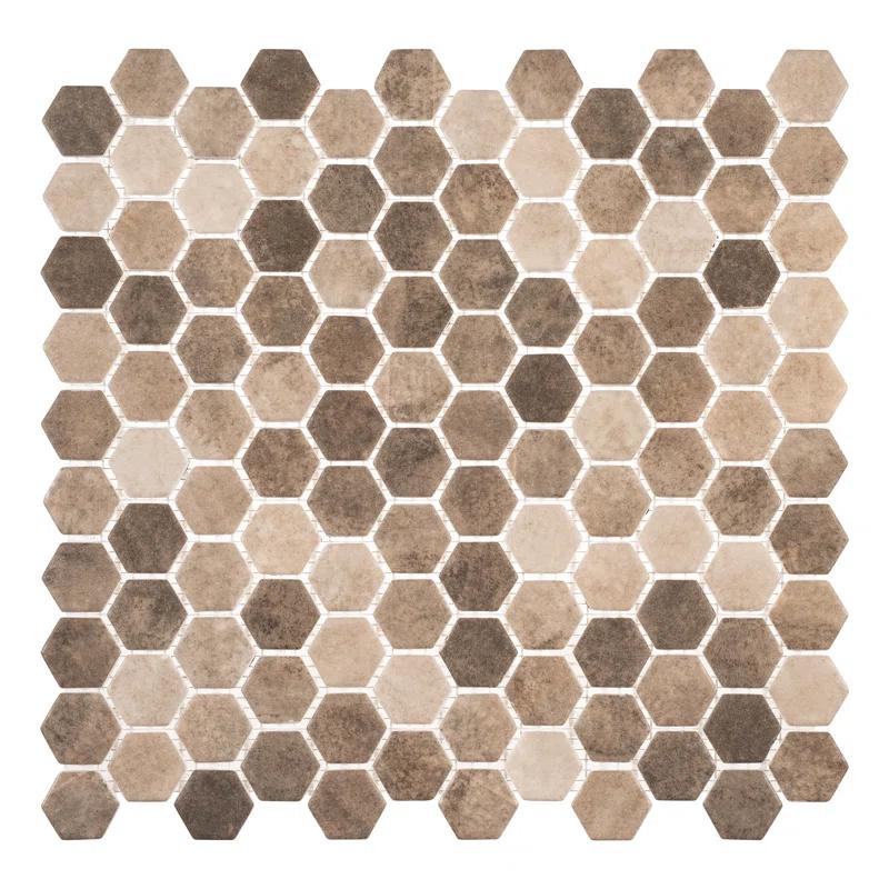 Trillions Hexagon Honeycomb Glass Mosaic Kitchen Backsplash, Bathroom, Shower, Pool, Wall and Floor Tile