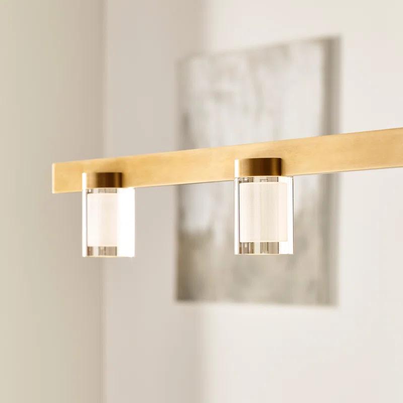 Natural Brass Crystal LED 6-Light Island Pendant