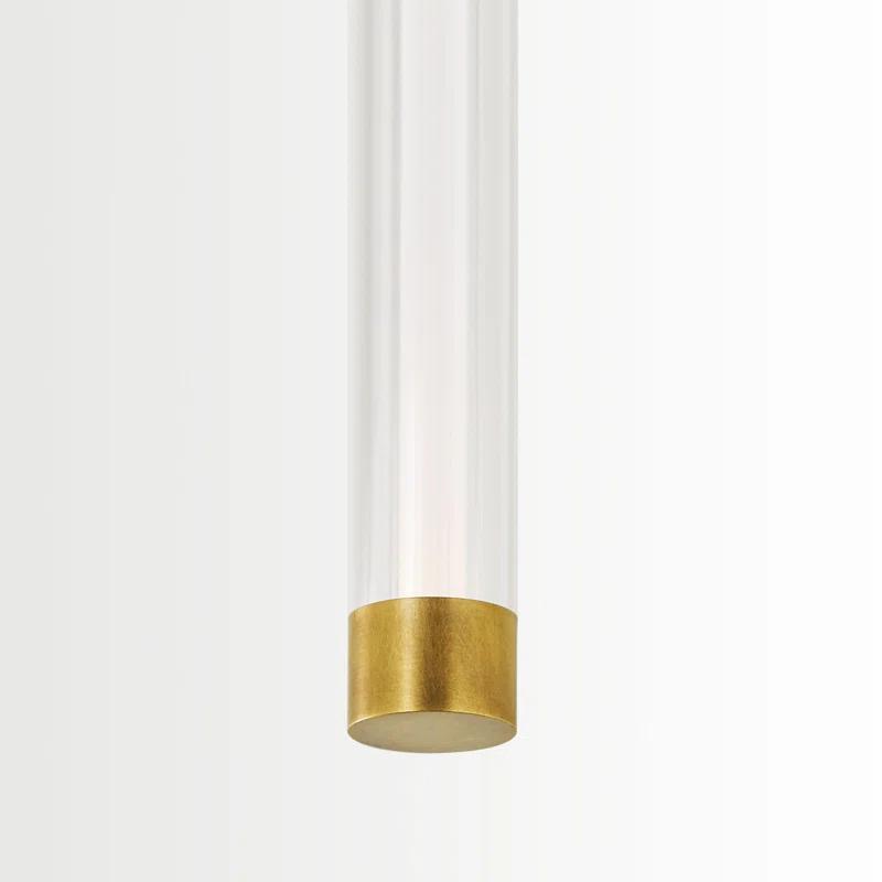 Natural Brass LED Wall Sconce with Clear Glass Shade