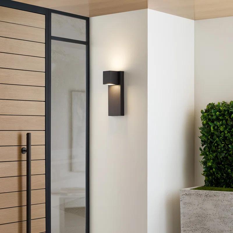 Elegant Quadrate Bronze LED Dimmable Outdoor Sconce