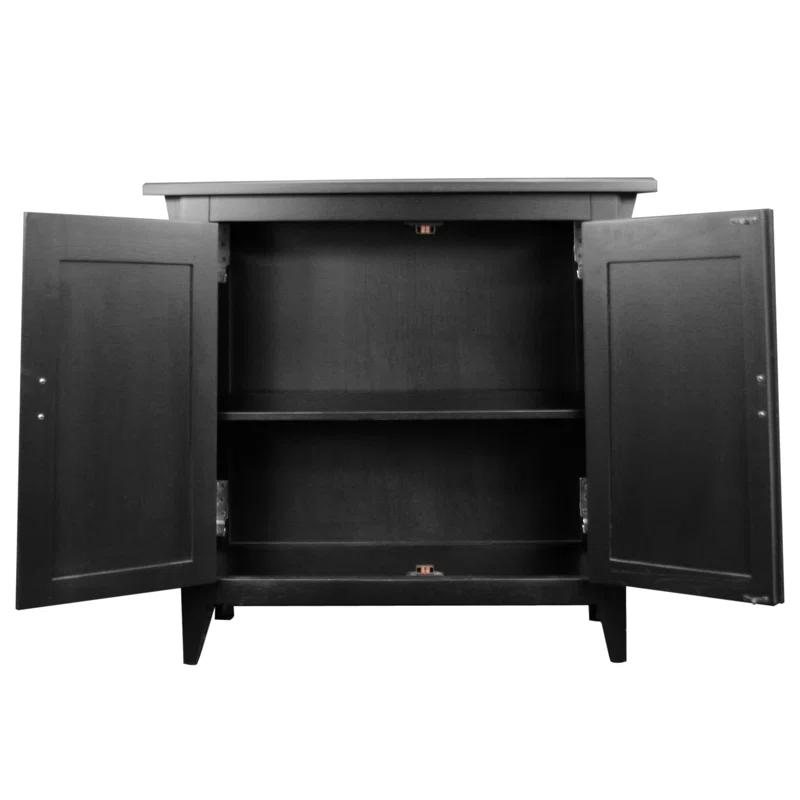 Mission Country 30" Black Freestanding Adjustable Shelf Cabinet