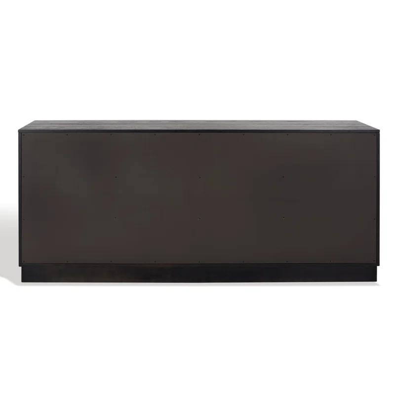 Deirdra Sleek Black Oak Veneer 6-Drawer Dresser with Seamless Handles