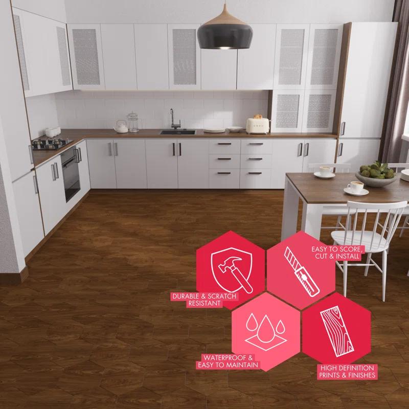 BaseCore HEX 12mil x 5.75" W Peel and Stick Vinyl Plank Flooring