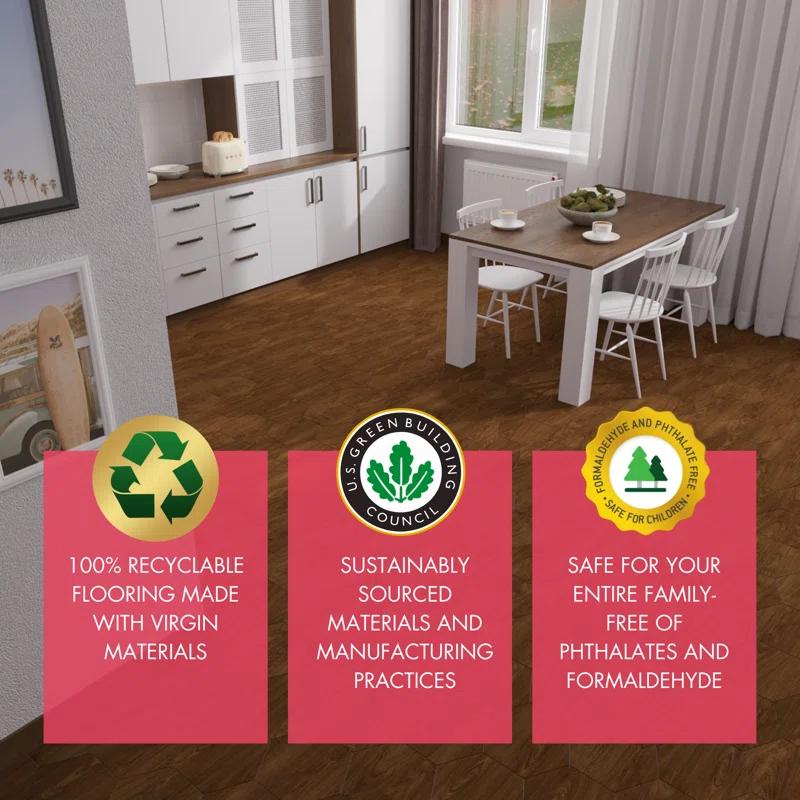 BaseCore HEX 12mil x 5.75" W Peel and Stick Vinyl Plank Flooring